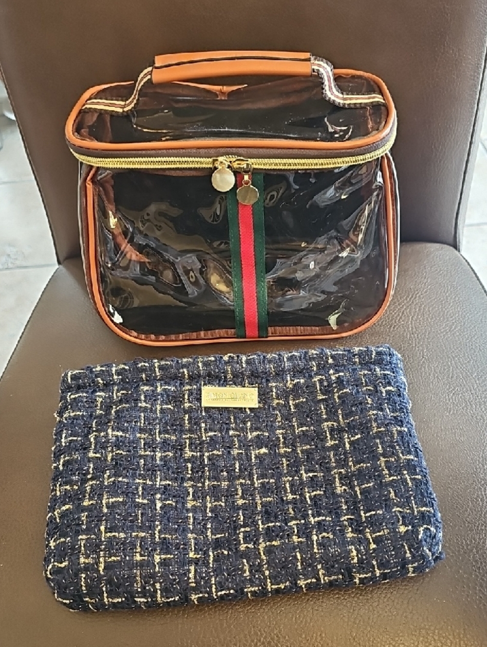 2 Travel Cases  - Chanel Vibe Meets GUCCI vibe